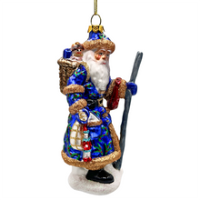 Load image into Gallery viewer, (Pre-Order) Victorian Vagabound Santa Claus Glass Christmas Ornament, Purple Tree Decor
