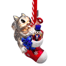Load image into Gallery viewer, (Pre-Order) Whimsical Cute Squirrel Glass Ornament, Funny Adorable Animal Gift for Kids
