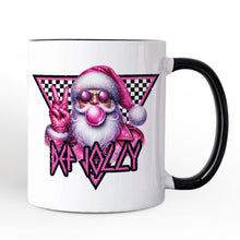 Carregar imagem no visualizador da galeria, Pink Santa Blowing Bubblegum Personalized Mug, Def Jolly Coquette Retro Christmas Gift with Custom Name
