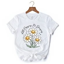 Load image into Gallery viewer, All Oopsies No Daisies T-Shirt, Funny Floral Natural and Black Tee for Quirky and Cottage Vibes
