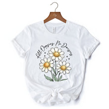 Load image into Gallery viewer, All Oopsies No Daisies T-Shirt, Funny Floral Natural and Black Tee for Quirky and Cottage Vibes
