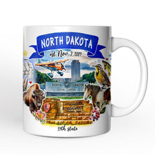 Carregar imagem no visualizador da galeria, Artistic North Dakota State Themes and Landmarks Personalized Mug With Custom Name
