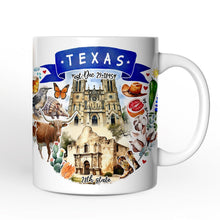 Carregar imagem no visualizador da galeria, Artistic Texas State Themes and Landmarks Personalized Mug With Custom Name
