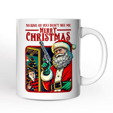 Carregar imagem no visualizador da galeria, Bad Retro Santa Christmas Personalized Mug, Holiday Humor Gift with Custom Name
