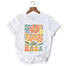 Carregar imagem no visualizador da galeria, Boho Floral Mama T-Shirt, Natural and White Tee Large Flowers for Modern Moms
