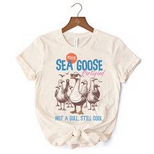 Load image into Gallery viewer, Cool Summer Sea Goose Certified T-Shirt, Funny Retro White and Natural Tee for Beach Lovers
