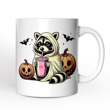 Carregar imagem no visualizador da galeria, Cute Racoon Drinking Cup, Personalized Mug, Retro Halloween Gift with Custom Name
