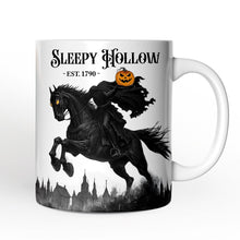 Carregar imagem no visualizador da galeria, Headless Horseman Spooky Halloween Personalized Mug, The Legend of Sleepy Hollow Gift With Custom Name
