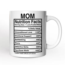 Carregar imagem no visualizador da galeria, Mom Nutrition Facts Personalized Mug, Birthday Gift with Custom Name
