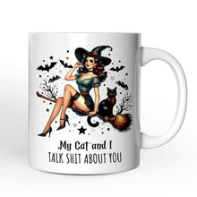 Carregar imagem no visualizador da galeria, My Cat and I Gossip About You Personalized Halloween Mug, Retro Gift with Custom Name
