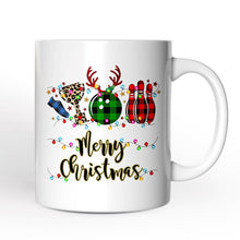 Carregar imagem no visualizador da galeria, Personalized Mug Bowling Buffalo Plaid Christmas, Ball Pins and Trophy
