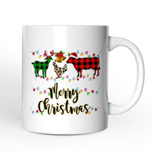 Carregar imagem no visualizador da galeria, Personalized Mug Farm Animal Buffalo Plaid Christmas, Farmhouse Gift
