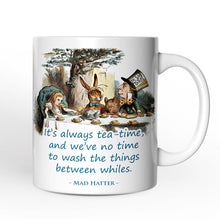 Carregar imagem no visualizador da galeria, Personalized Mug It's Always Tea Time, Vintage Alice in Mad Tea Party
