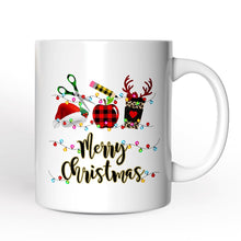Carregar imagem no visualizador da galeria, Personalized Mug Merry Christmas Plaid Teacher, School Professional Gift
