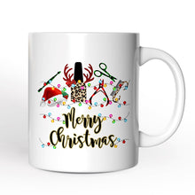 Carregar imagem no visualizador da galeria, Personalized Mug Nail Tech Buffalo Plaid Christmas, Pedicure Gift
