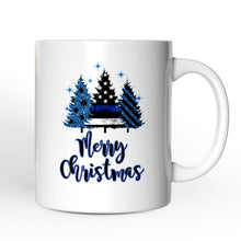 Carregar imagem no visualizador da galeria, Personalized Mug Police Officer Back The Blue Christmas Trees, Retirement Gift

