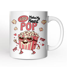 Carregar imagem no visualizador da galeria, Popcorn Love Man Personalized Mug, You Make My Heart Pop Funny Romantic Gift With Custom Name
