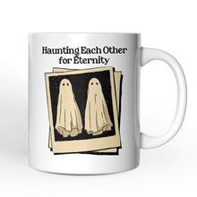 Load image into Gallery viewer, Retro Ghost Picture Haunting Eachother for Eternity, Personalized Mug, Vintage Halloween Gift for Couples
