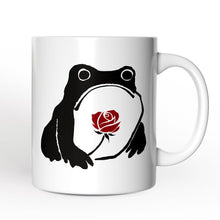 Carregar imagem no visualizador da galeria, Romantic Japanese Frog with Rose Personalized Mug, Matsumoto Hoji Edo Period Frog Lover Gift With Custom Name
