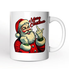 Load image into Gallery viewer, Santa Middle Finger Christmas Personalized Mug, Vintage Humorous Gift with Custom Name
