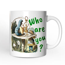 Load image into Gallery viewer, The Caterpillar Who Are You Vintage Personalized Mug, Alice's Adventures in Wonderland with Custom Name
