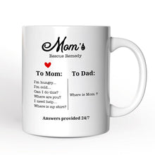 Carregar imagem no visualizador da galeria, To Mom VS To Dad Funny Personalized Mug with Name, Moms Rescue Remedy Gift
