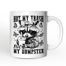 Carregar imagem no visualizador da galeria, Not My Trash Not My Dumpster Personalized Mug, Funny Coquette Raccoon Custom Gift
