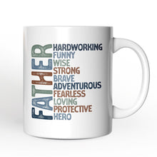 Carregar imagem no visualizador da galeria, Father Definition Personalized Mug, Inspirational Gift with Custom Name for Hero Dads
