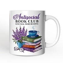 Carregar imagem no visualizador da galeria, Lavender Antisocial Book Club Personalized Mug, Custom Gift with Name For Book Lovers
