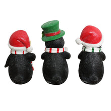 Load image into Gallery viewer, (Pre-Order) Caroling Penguin Trio Set of Christmas Figurines, 6&quot; Winter Holiday Statue Set of Three
