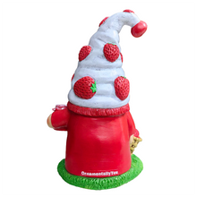 Cargar imagen en el visor de la galería, Charming Homestead Strawberry Gnome Garden Statue, 9.5&quot; Farmhouse Style Unique Fruit Home Decor
