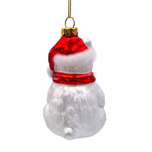 Cargar imagen en el visor de la galería, Classic White Polar Bear Glass Christmas Ornament
