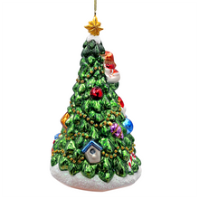 Load image into Gallery viewer, (Pre-Order) Festive Snowman and Christmas Tree Glass Ornament
