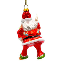 Load image into Gallery viewer, Groovy Santa Eclectic Hippie Glass Christmas Ornament, Unique Hippy Tree Decor
