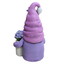 Load image into Gallery viewer, Garden Grace Lavender Gnome Figurine, 10&quot;  Purple Home Decor Statue with Butterflies and Flowers
