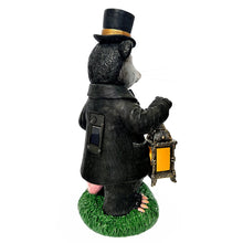 Load image into Gallery viewer, Gentleman Opossum the Victorian Nightcrawler with Solar Powered Lamp Statue, 13&quot; Lighted Garden Statue
