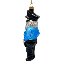 Carregar imagem no visualizador da galeria, (Pre-Order) Santa the Police Officer Glass Christmas Ornament, Law Enforcement Cop Tree Decor
