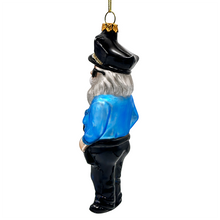 Load image into Gallery viewer, (Pre-Order) Santa the Police Officer Glass Christmas Ornament, Law Enforcement Cop Tree Decor
