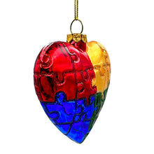 Load image into Gallery viewer, Sentimental Autism Heart Puzzle Glass Christmas Ornament, Autistic Child Parent Gift
