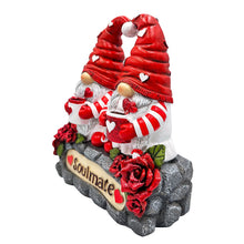 Load image into Gallery viewer, Soulmate Valentine Gnome Couple Solar Powered Figurine, 6" Romantic Room Statue Decoration
