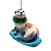 Load image into Gallery viewer, (Pre-Order) Cute Otter Glass Christmas Ornament, Exotic Animal Tree Decoration
