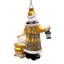 Load image into Gallery viewer, (Pre-Order) Majestic Gold Santa Blown Glass Christmas Ornament, Sleigh Accessory Tree Decor
