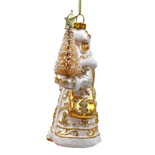 Load image into Gallery viewer, (Pre-Order) Radiant Gold Santa Claus Glass Christmas Ornament, Holiday Tree Decoration
