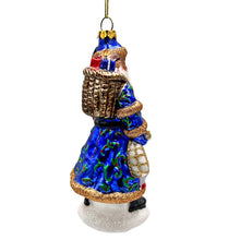 Load image into Gallery viewer, Victorian Vagabound Santa Claus Glass Christmas Ornament, Purple Tree Decor
