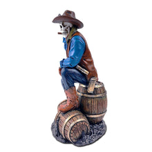 Carregar imagem no visualizador da galeria, Western Skeleton Gunslinger Statue Figurine, 10" Gothic Cowboy Wild West Home Decor
