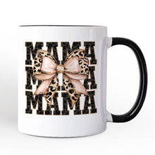 Carregar imagem no visualizador da galeria, Glitter Leopard Mama Personalized Mug, Coquette Bow Glam Gift with Custom Name
