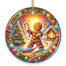 Load image into Gallery viewer, Enchanting Gingerbread Man in a Christmas Village Ornament, Whimsically Cheerful Holiday Gift and Tree Decor
