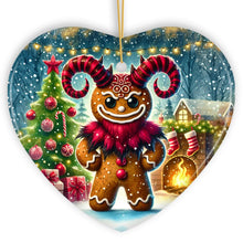 Carregar imagem no visualizador da galeria, Frosted Krampus Gingerbread Man Ornament, Mischievous  Christmas Gift and Decor
