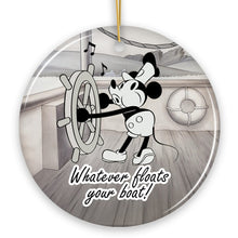Carregar imagem no visualizador da galeria, Funny Mouse Sailing Quotes Ornament, Classic Steamboat Willie Christmas Keepsake and Decor
