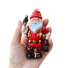 Carregar imagem no visualizador da galeria, Handyman Santa Glass Ornament, Skilled Builder, Tradesman and Repairman Gift
